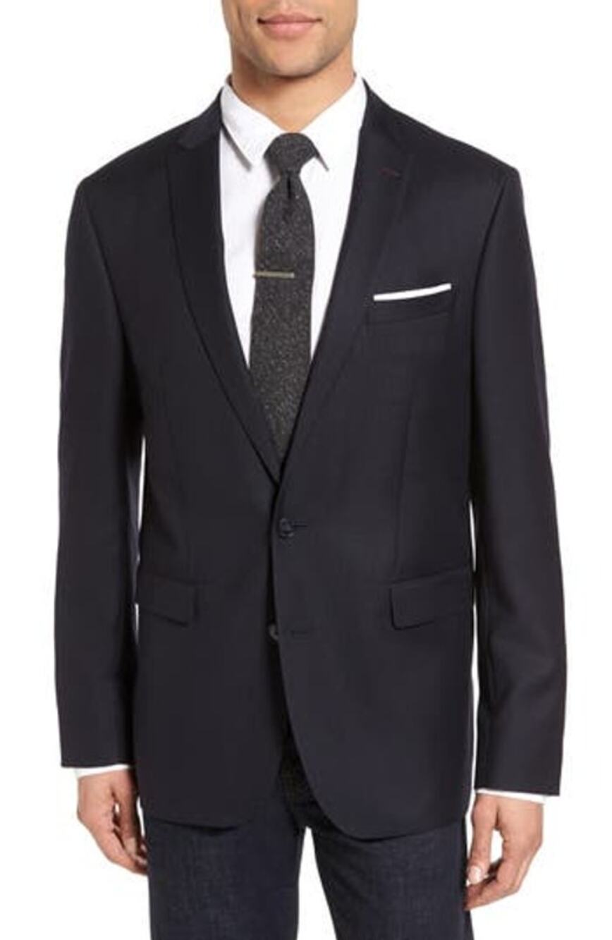 Sand Mens Trim Fit Hopsack Wool Blue Blazer Size 54 Jacket New $550 Formal Coat